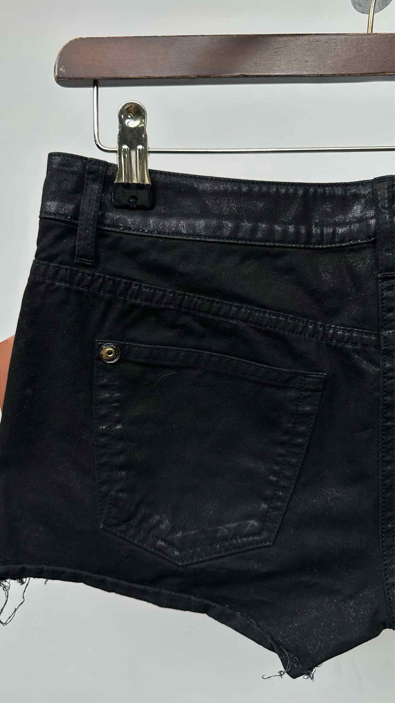 Chanel Waxed Low-end Denim Shorts