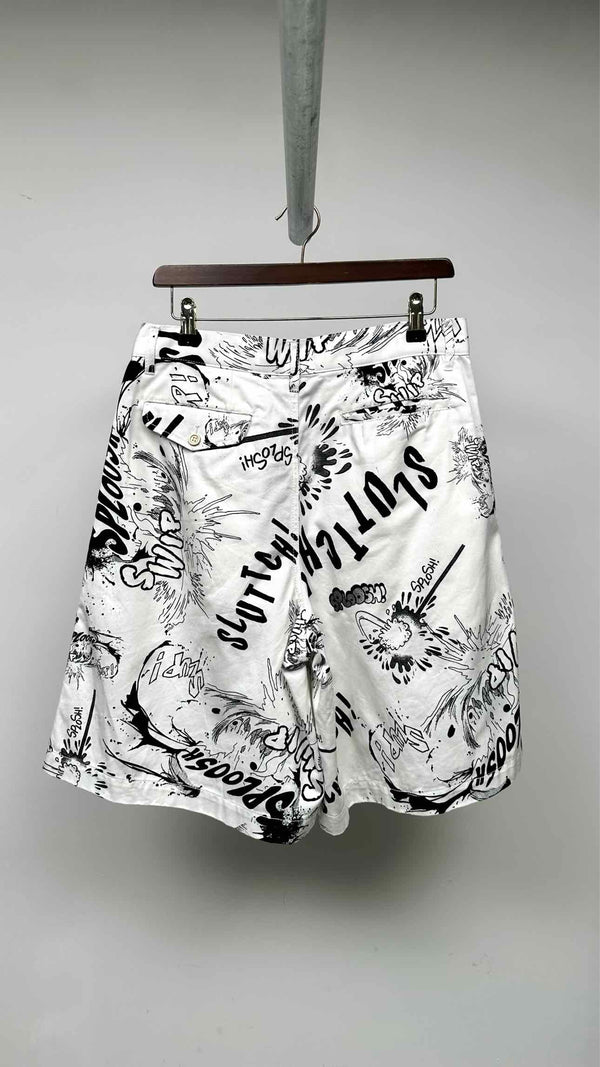 Comme Des Garçons Shirt Printed Wide Shorts