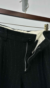 Comme Des Garcons Homme Plus Reflective Pin-stripe Boiled-wool Suits