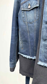 Balenciaga Raw-edge Layered Denim-hybrid Jacket
