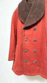 Jeans of Plantation Boa-collar Pea Coat