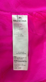 Balenciaga L/S Fuchsia Silk Creased-effect Shirt