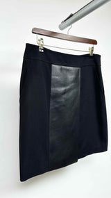 Akris Leather Pannel Wrap Skirt