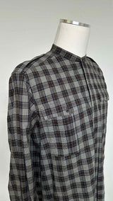 Dries Van Noten Check Collarless Shirt