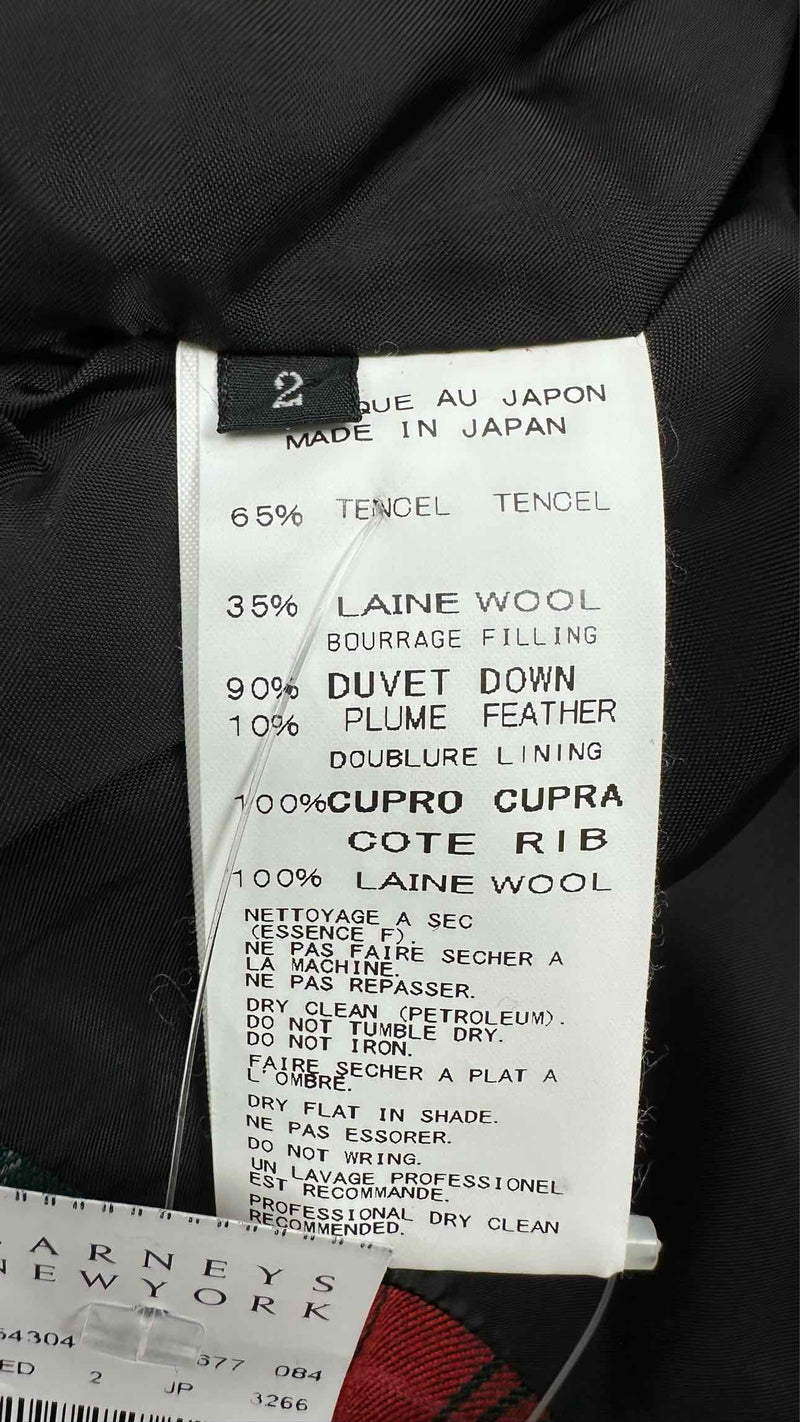 REGULATION Yohji Yamamoto Cropped Plaid Down Jacket