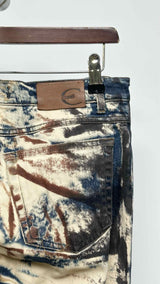 Just Cavalli Rust-dye Printed Flare Jeans