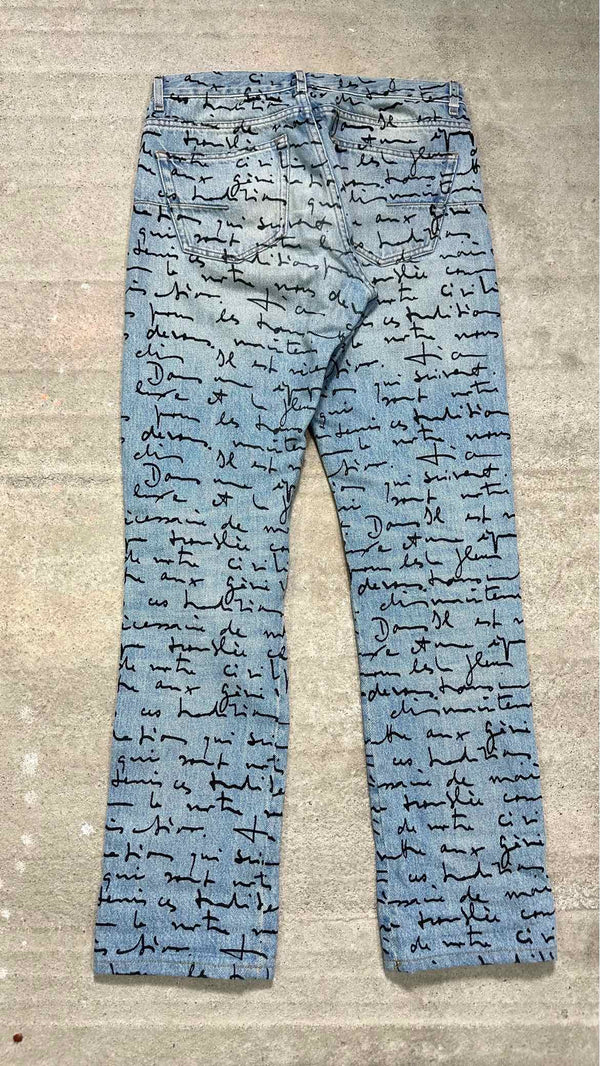 Dior Homme Hand Written Script Jeans