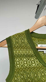 Margiela Distressed Jacquard Knit Vest