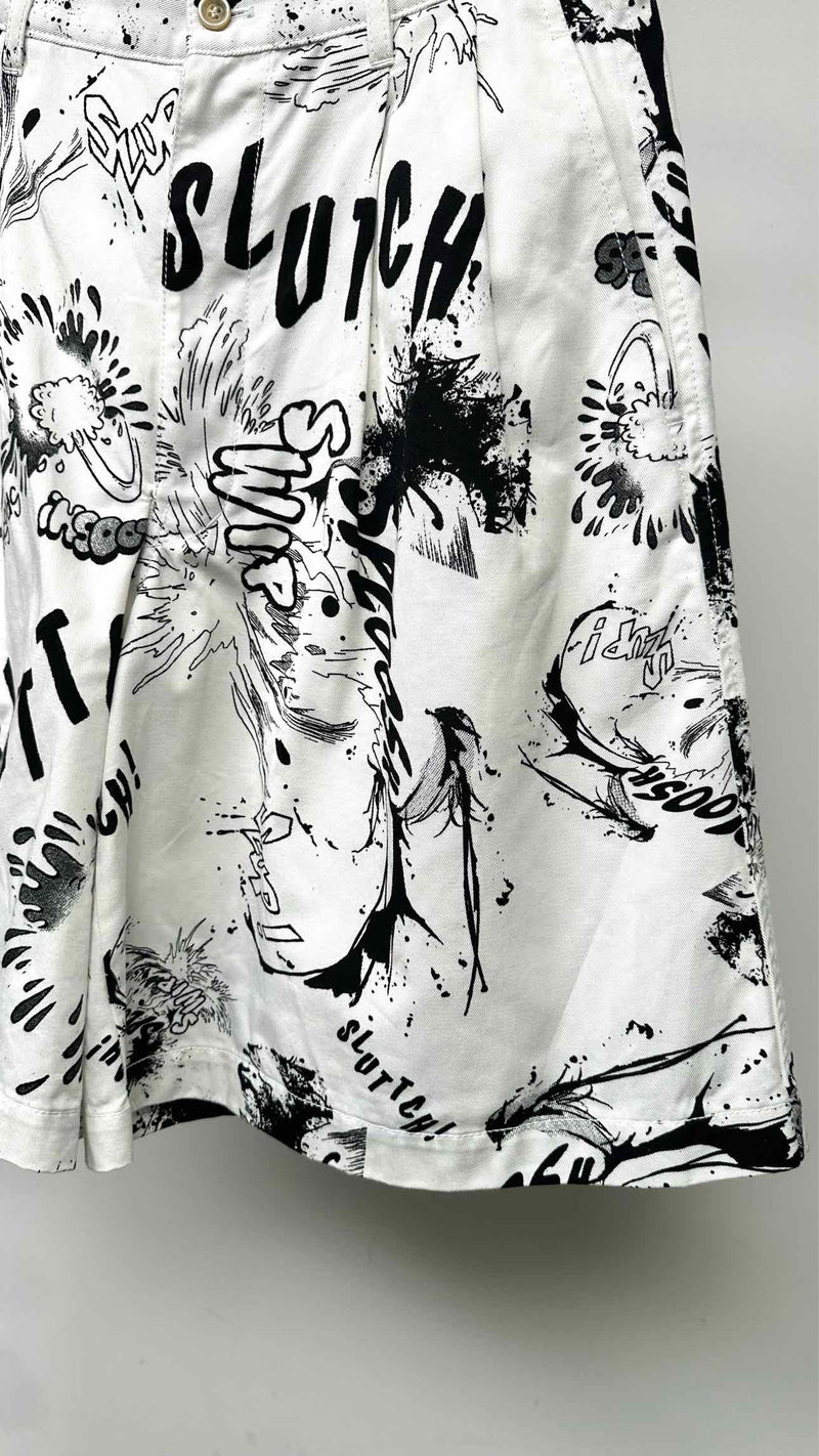 Comme Des Garçons Shirt Printed Wide Shorts