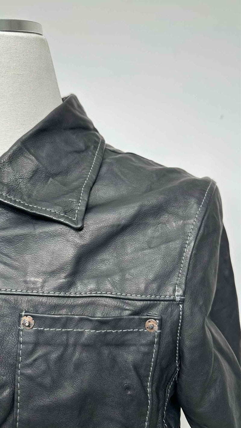 Taichimurakami Displacement Leather Jeans Jacket