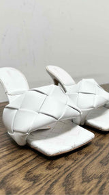 Bottega Veneta Lido Intrecciato Leather Heel Sandals