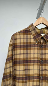 Gucci Leather Logo Oversized Plaid Shirt