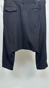 Comme Des Garcons Homme Plus Cropped Drop-Crotch Pin-Stripe Pants