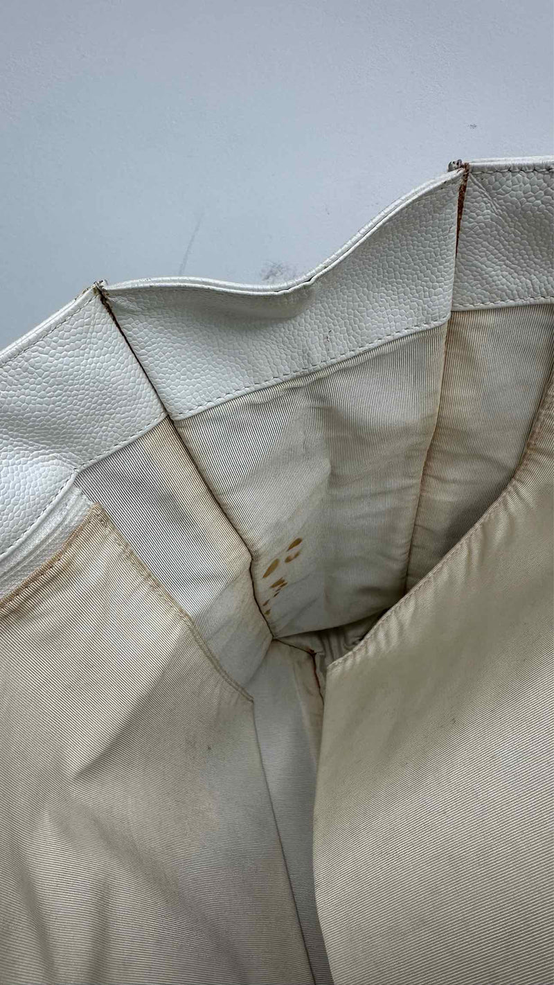 Chanel CC Caviar Wood Tote Bag