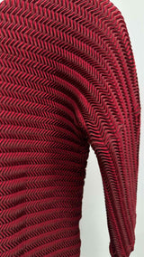Issey Miyake H/S V-neck Wavy-pleated Long Top