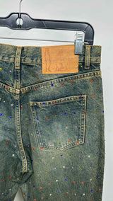 Martine Rose Rhinestone Crystal Gem Jeans