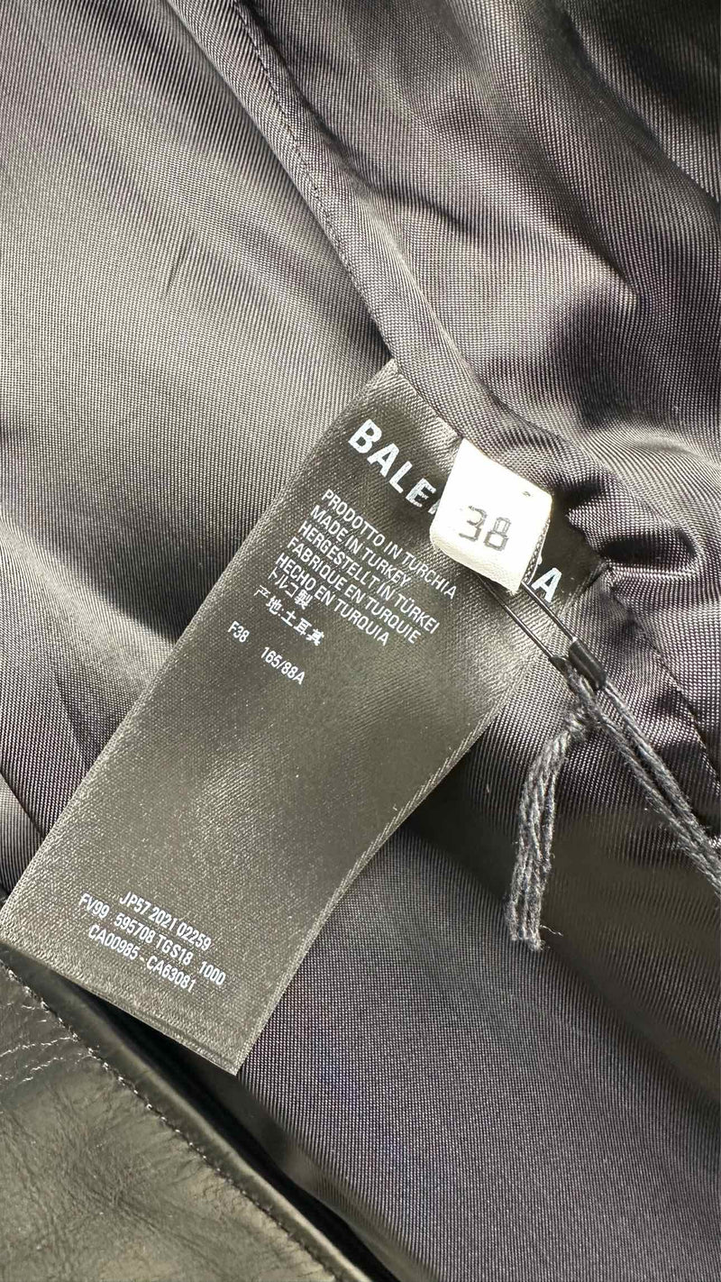 Balenciaga Double-breast Leather Short Coat