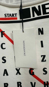 JW Anderson Boatneck Raglan Sleeve Crossword Print Tee