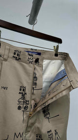 Junya Watanabe MAN X Basquiat Drop-Crotch Graphic Shorts