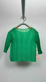 Issey Miyake H/S Pleated Cropped Shirt Top
