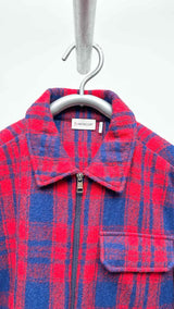 Moncler Zip-up Plaid Wool Shirt Jacket