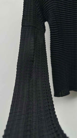 Issey Miyake L/S High-neck Pleated Top
