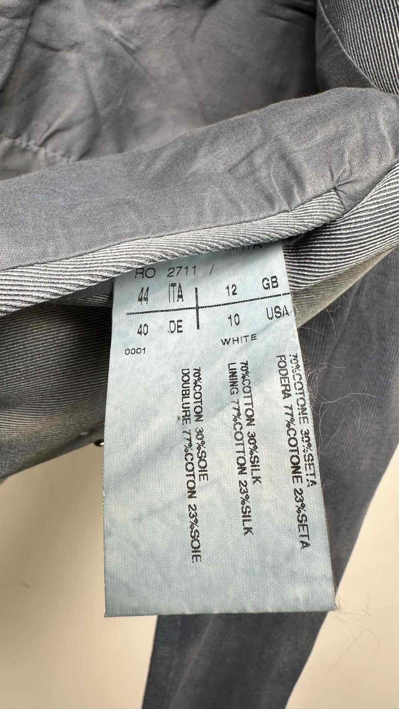 Rick Owens Over-dye Hook-closer Cropped Blazer Jacket