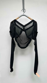 Acne Studios L/S Cut-out Sleeve Sheer Silk Blouse