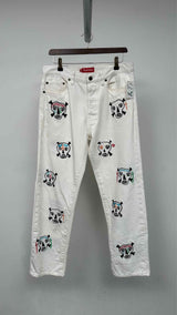Supreme x Clayton Patterson Skulls Embroidered Regular Jeans
