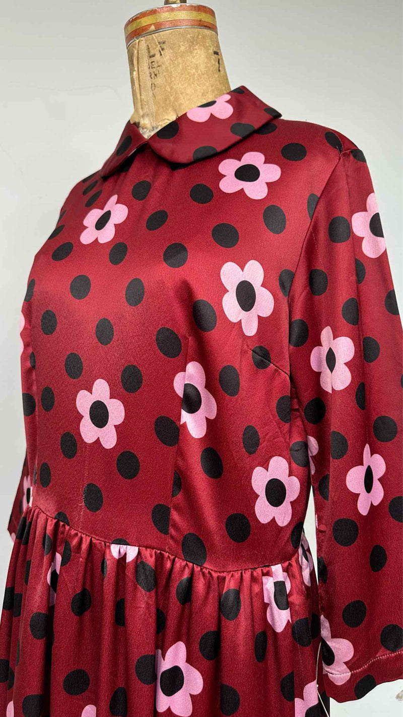 Comme Des Garcons Girl L/S Bottom Layerd Flowral Polka-dot Dress