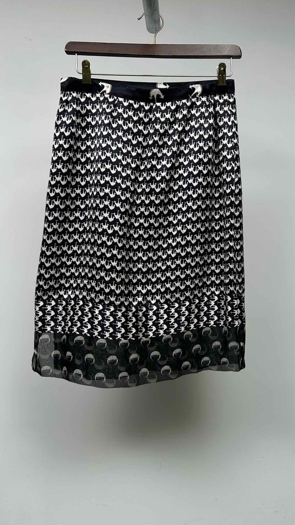 Louis Vuitton Bottom Sheer Printed Silk Skirt