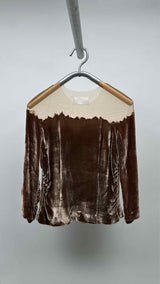 Margiela Burnt Effect Velvet Mesh Blouse