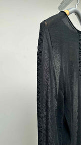 Uma Wang Ruched-trim Sheer Knit Top