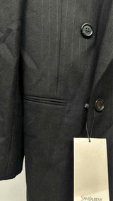 Saint Laurent Glitter Pinstripe Double-Breasted Blazer Jacket