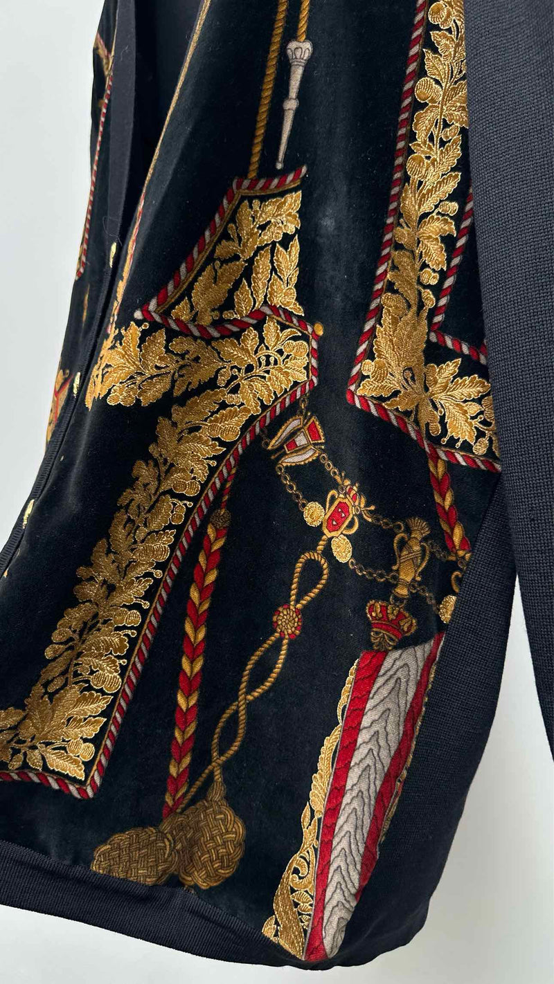 LOEWE Baroque-pattened Velvet-hybrid Cardigan