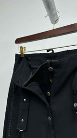 Marithé + François Girbaud Belted Side Pin-stripe Wide Pants