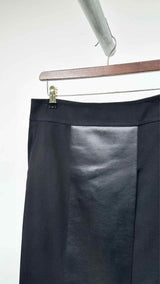 Akris Leather Pannel Wrap Skirt