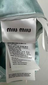 Miu Miu Crystal Embellished Bow Silk Skirt