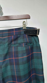 Comme Des Garcons Homme Plus Back-pleated Wrap Plaid Skirts Shorts