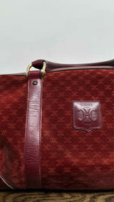 CELINE Macadam Suede Small Boston Bag