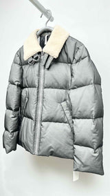 Helmut Lang Fur-Collar Mesh-layered Down Jacket