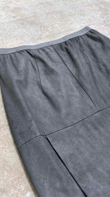 Rick Owens Distressed Leather Pencil Long Skirt