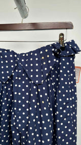 Comme Des Garcons Pleated Polka-dot Drop-clutch Pants