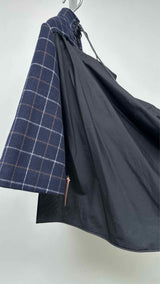 Sacai L/S back-lace Check Tunic Top