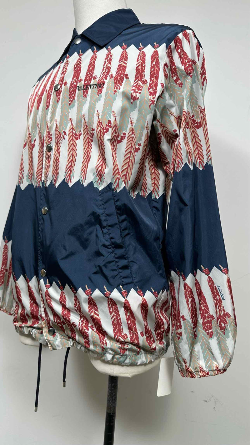Valentino Feather-Printed Coach Jacket