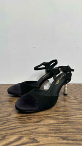 Chanel Suede Slingback Heel Pumps