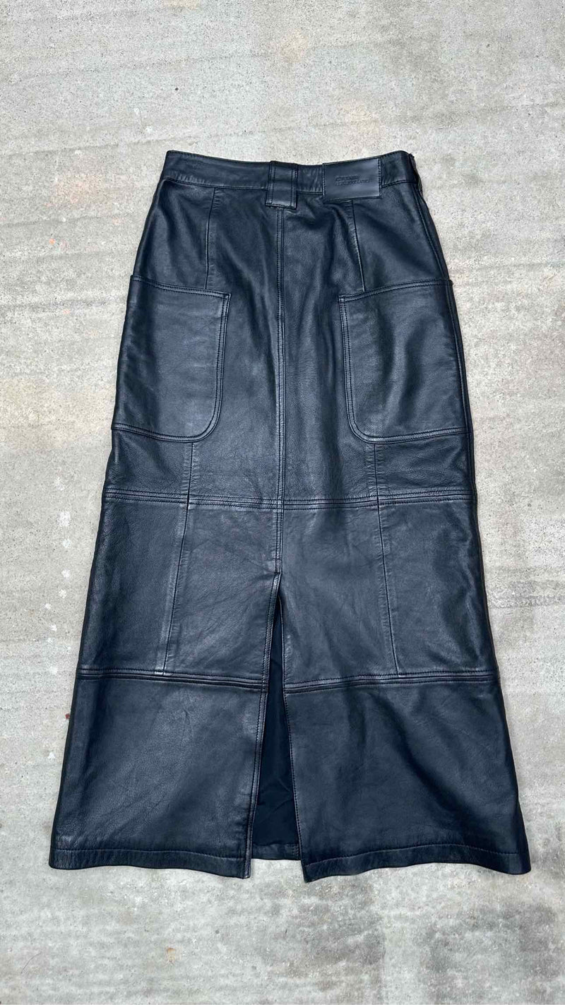 Telfar Wilson Leather Long Skirt