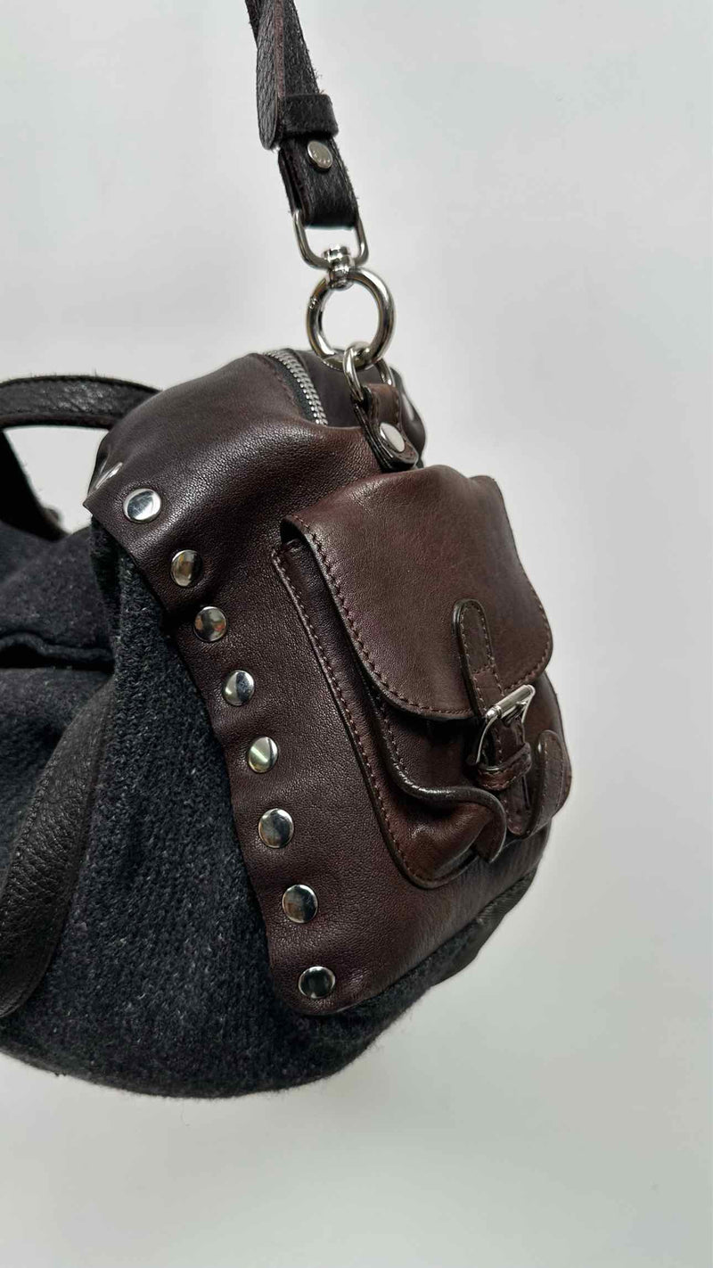 Marni Studded Multi-fabric Shoulder Bag