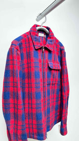 Moncler Zip-up Plaid Wool Shirt Jacket