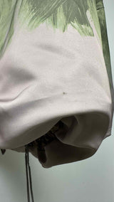 Dries Van Noten Vanilla Brushstroke Print Hooded Balloon Jacket